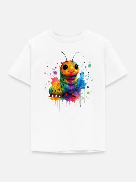 Raupe Schmetterling - Kinder T-Shirt - Weiß