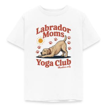 Labrador Moms Yoga Club – Retro Dog Design - Kids' T-Shirt - white - Front - AI Model Kid Male (0cm)
