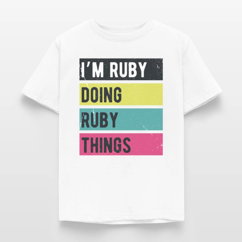 I’m Ruby Doing Ruby Things Retro Colors Kids' T-Shirt