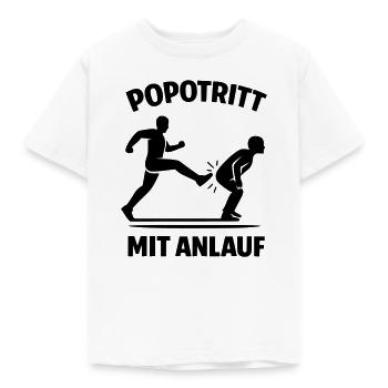 popotritt mit anlauf - Kinder T-Shirt - Weiß - Vorne - AI Model Kid Male (0cm)