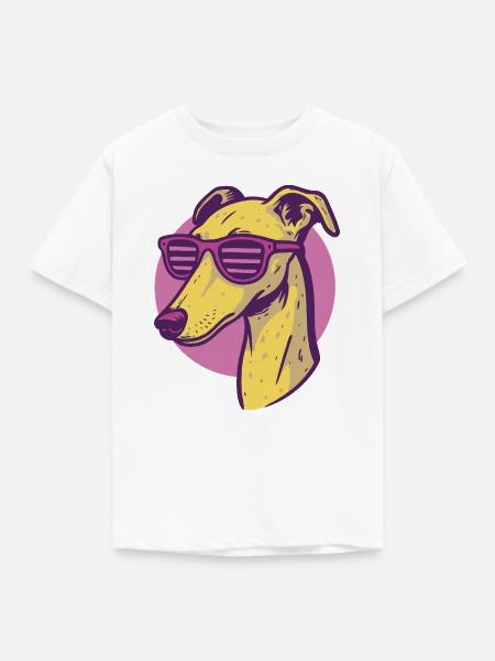 Windhund, Galgo Sonnenbrille Pop-Art - Kinder T-Shirt - Weiß