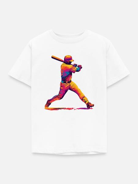 Pop-Art Baseball Swing - Kinder T-Shirt - Weiß