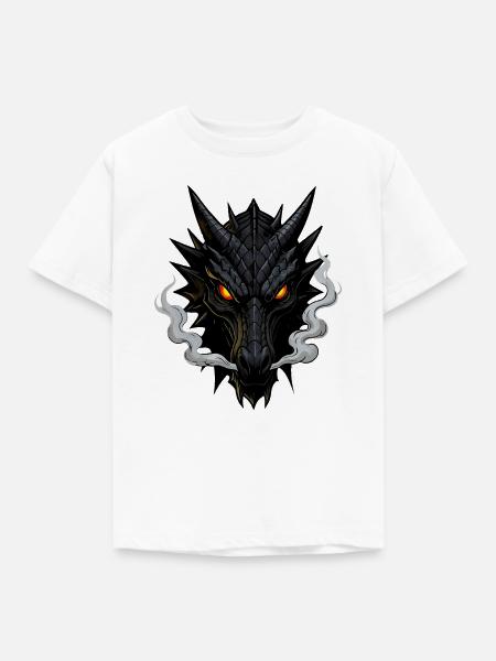 Dunkler Drachenkopf - Kinder T-Shirt - Weiß