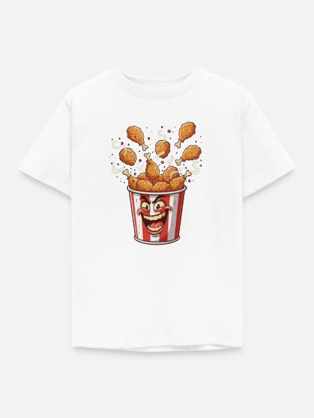 Popcorn Bucket Lächelgesicht - Kinder T-Shirt - Weiß