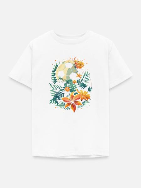 Fußball Grafik - Kinder T-Shirt - Weiß