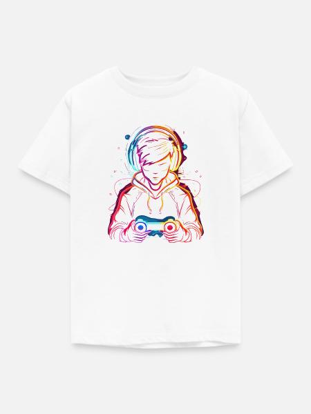 Gamer Synthwave - Kinder T-Shirt - Weiß