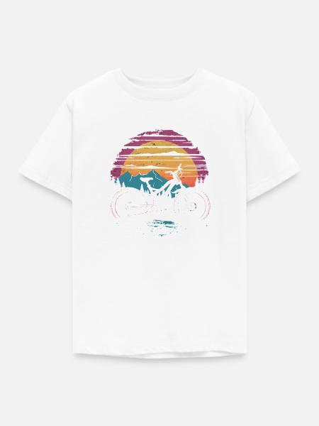 Mountainbike Retrowave - Kinder T-Shirt - Weiß