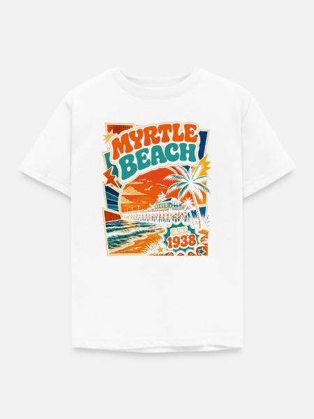 Myrtle Beach Retro Poster 1938 - Kinder T-Shirt - Weiß