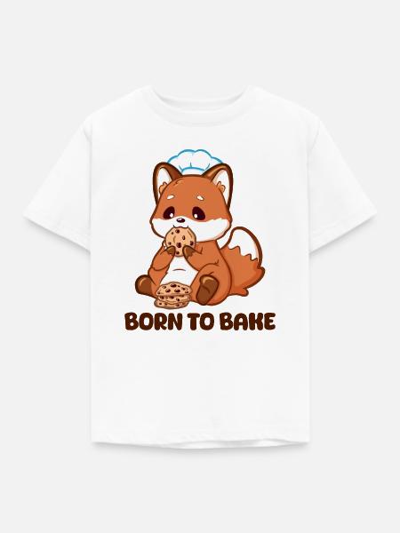 Backender Fuchs mit Keksen - Kinder T-Shirt - Weiß