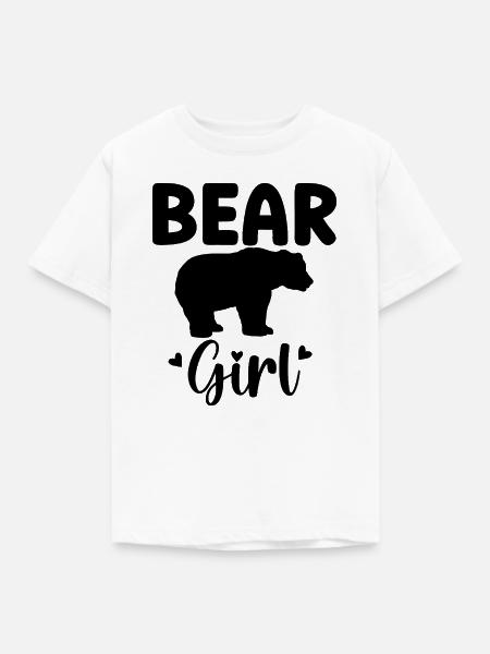 Bär  Silhouette - Kinder T-Shirt - Weiß