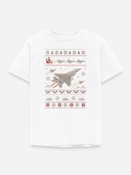 F15 Eagle Weihnachtspullover - Kinder T-Shirt - Weiß