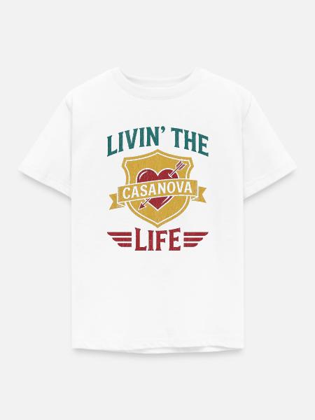 Das Casanova Leben leben - Kinder T-Shirt - Weiß