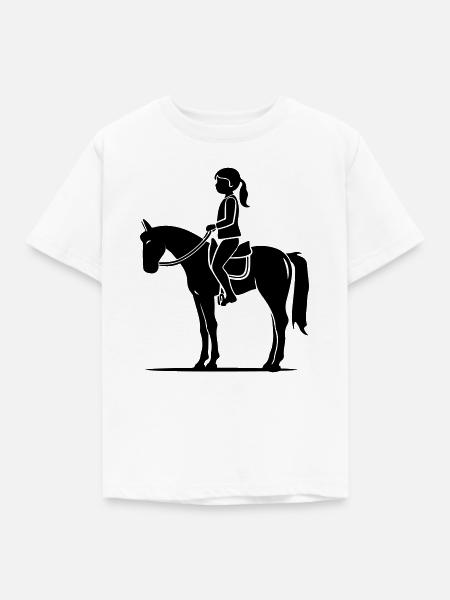 Pferd Mädchen - Kinder T-Shirt - Weiß