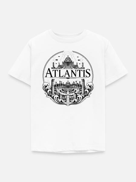 Atlantis Ancient City Emblem - Kinder T-Shirt - Weiß