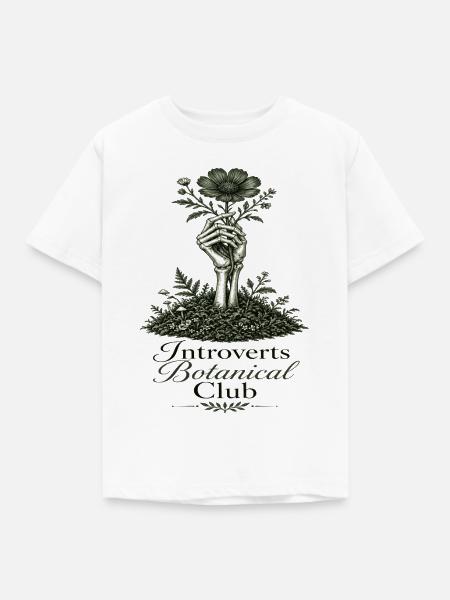 Introverts Botanischer Club Blüte - Kinder T-Shirt - Weiß