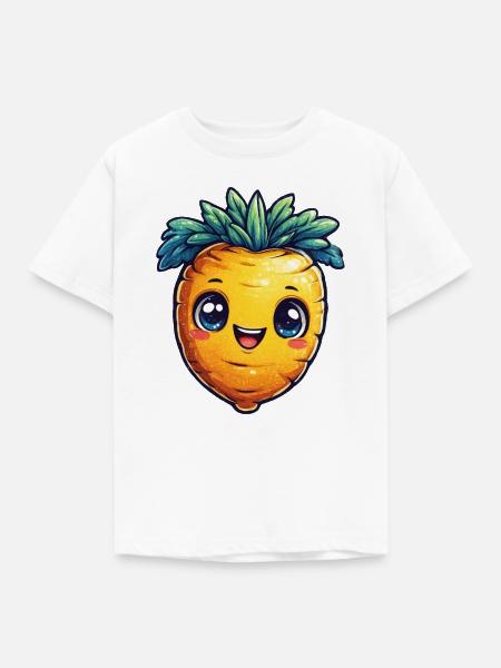Kawaii Karotten Motiv - Kinder T-Shirt - Weiß