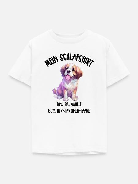 Bernhardiner Welpe Schlafshirt Bunt - Kinder T-Shirt - Weiß