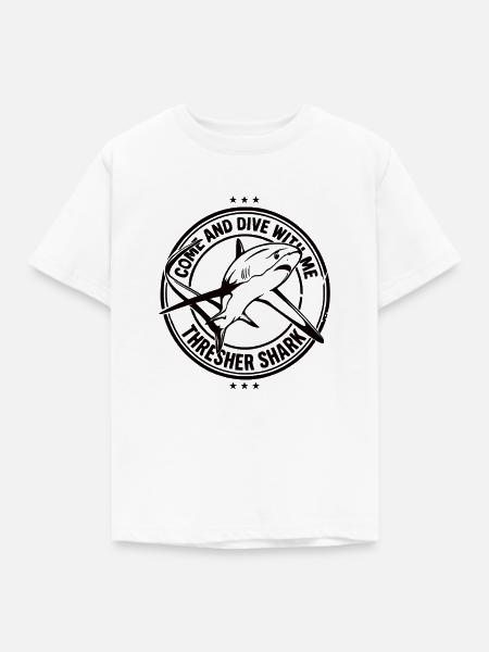 Fuchshai - Komm und tauch mit mir - Kinder T-Shirt - Weiß