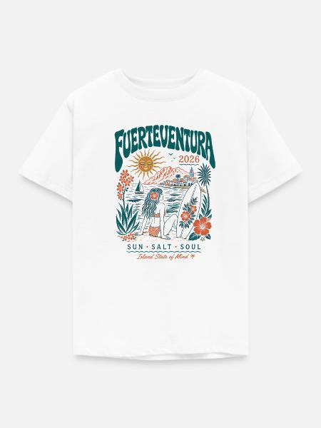 Fuerteventura Surfstrand 2026 - Kinder T-Shirt - Weiß
