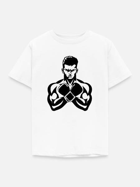 Boxer Zeichnung - Kinder T-Shirt - Weiß