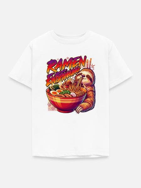 Ramen Entspannung Faultier Nudeln Japan - Kinder T-Shirt - Weiß