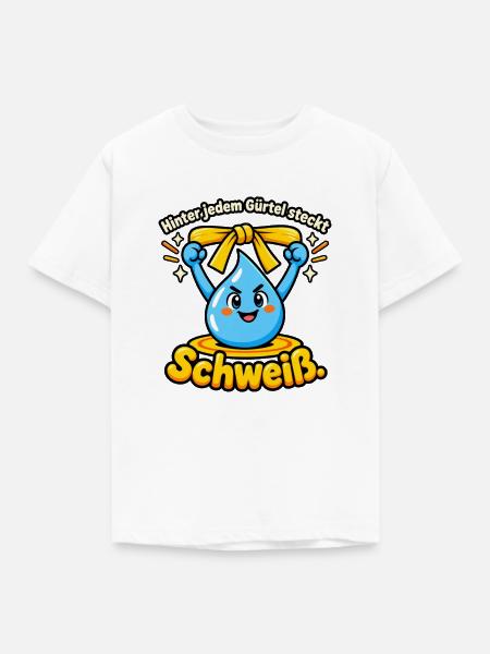 Kampfsport Gürtelprüfung Schweiß Disziplin - Kinder T-Shirt - Weiß