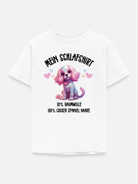 Cocker Spaniel Pastel Herzen Schlafshirt - Kinder T-Shirt - Weiß