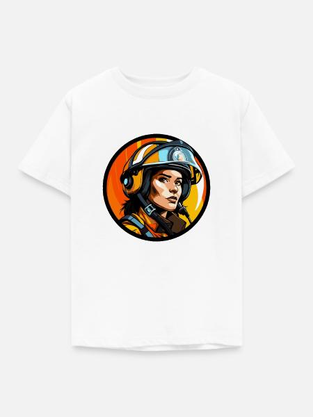 Feuerwehrfrau - Kinder T-Shirt - Weiß