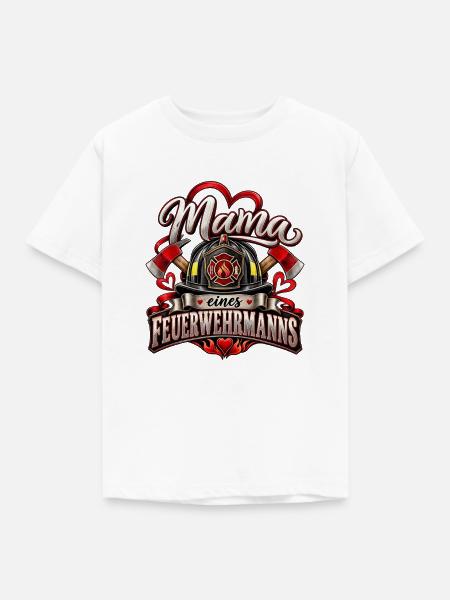 Mama eines Feuerwehrmanns - Kinder T-Shirt - Weiß