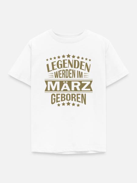 Legenden Geboren im März - Kinder T-Shirt - Weiß