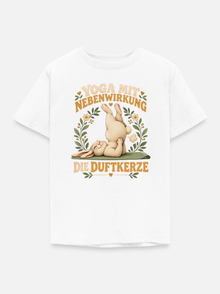 Yoga Bunny Duftkerze - Kinder T-Shirt - Weiß