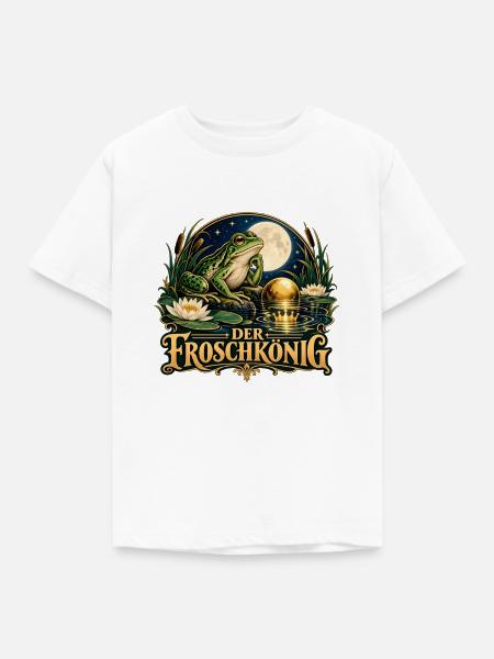 Der Froschkönig im Mondlicht - Kinder T-Shirt - Weiß