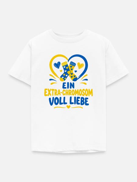 Down-Syndrom Bewusstsein – Ein Extra-Chromosom - Kinder T-Shirt - Weiß