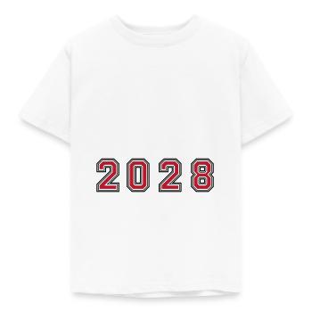 2028 Jahr Zahl - Kinder T-Shirt - Weiß - Vorne - AI Model Kid Male (0cm)