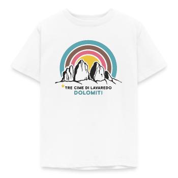 Three 3 peaks Tre Cime Lavaredo Dolomites South Tyrol - Kids' T-Shirt - white - Front - AI Model Kid Male (0cm)