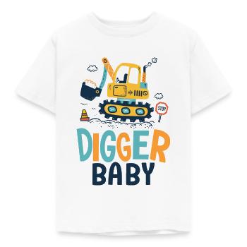baby digger naissance bébé, papa chantier - T-shirt Enfant - blanc - Devant - AI Model Kid Male (0cm)