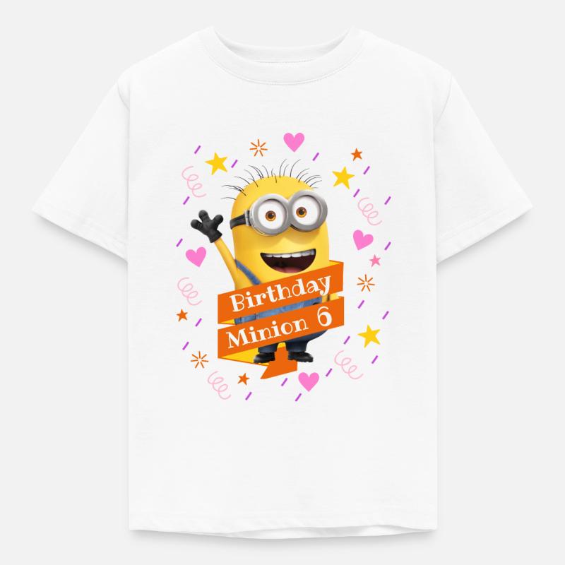 Minions Compleanno Minion 6 - Maglietta per bambini - bianco