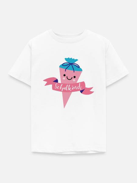 Schultüte in rosa - Kinder T-Shirt - Weiß