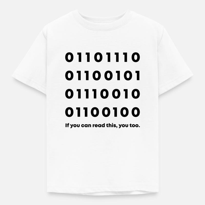 Binary Code Nerd - Kids' T-Shirt - white