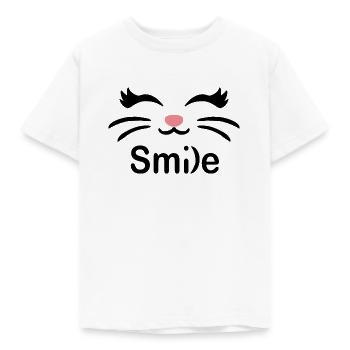 Smile - The Smiling Cat - Kids' T-Shirt - white - Front - AI Model Kid Male (0cm)