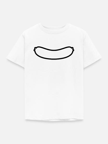 Würstchen Outline - Kinder T-Shirt - Weiß