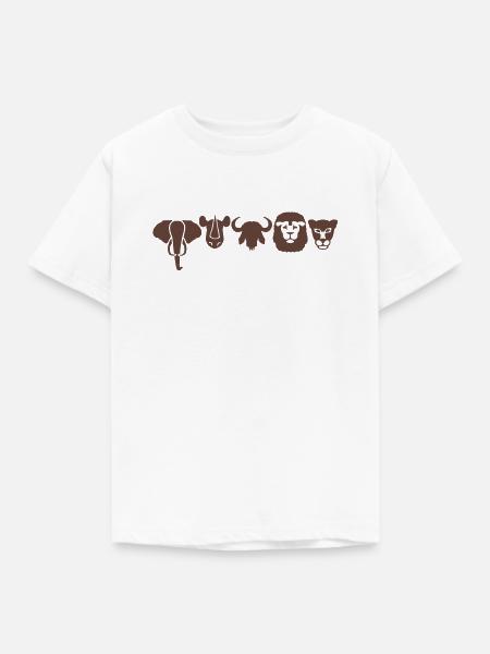Afrika Tiere Big Five - Kinder T-Shirt - Weiß