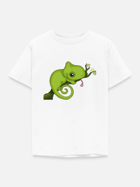 Charming Chamäleon - Kinder T-Shirt - Weiß