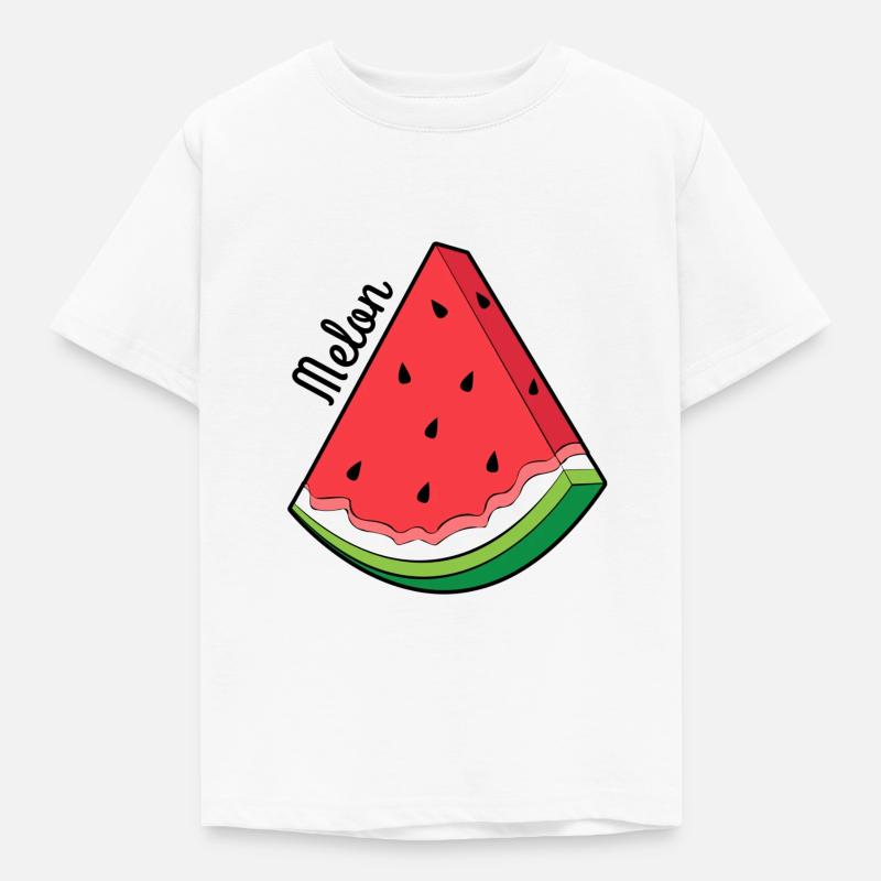 Melone mit Melon - Kinder T-Shirt - Weiß