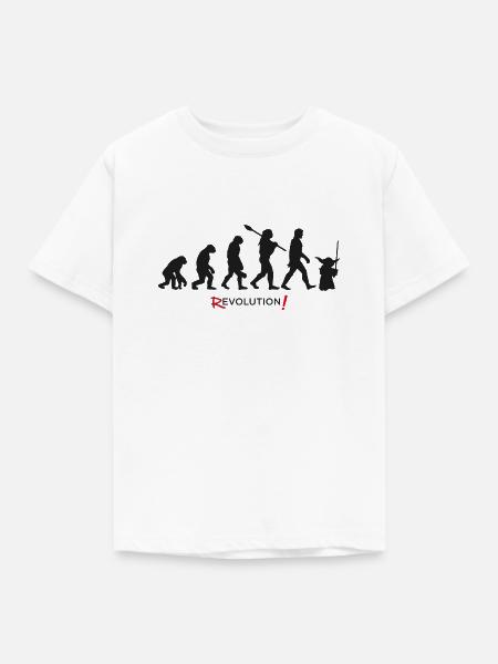 Evolution zukünftige Science-Fiction-Revolution - Kinder T-Shirt - Weiß