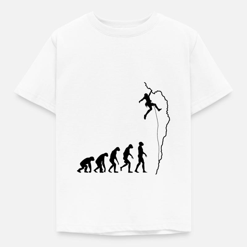 Klettern Evolution - Kinder T-Shirt - Weiß