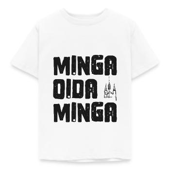 Minga Oida Minga - München Alter München - Kinder T-Shirt - Weiß - Vorne - AI Model Kid Male (0cm)