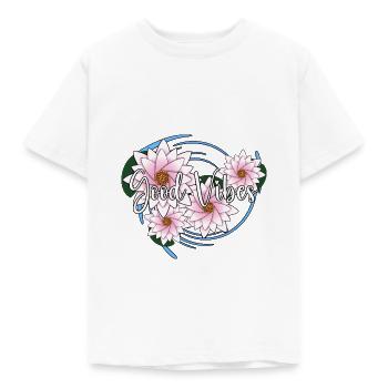 Good Vibes - Lotus Version - Kids' T-Shirt - white - Front - AI Model Kid Male (0cm)