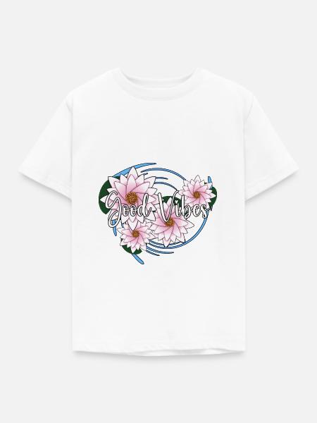 Good Vibes - Lotus Version - Kinder T-Shirt - Weiß