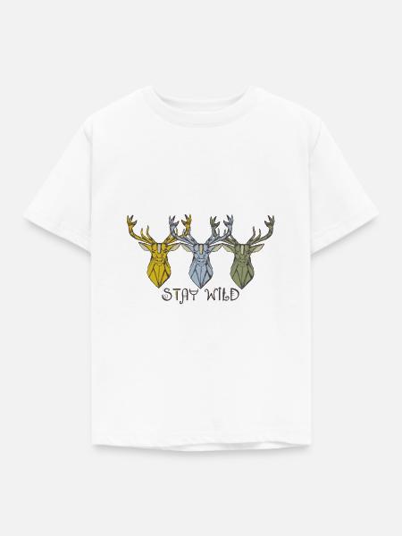Hirsch - Kinder T-Shirt - Weiß